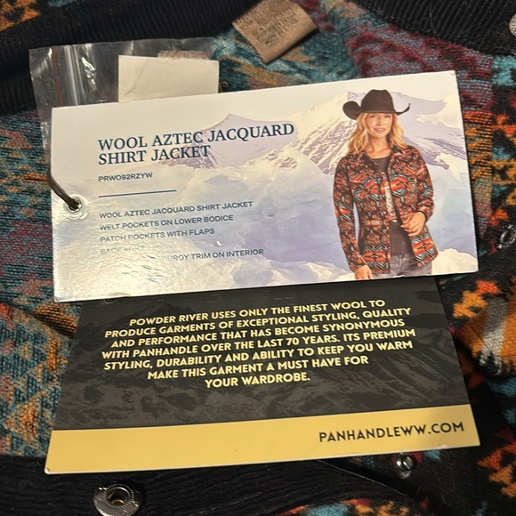 Powder River Outfitters Wool Aztec Jacquard Shirt Jacket - Picture 6 of 8